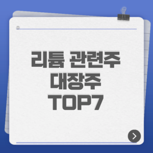 리튬 관련주 대장주 TOP7