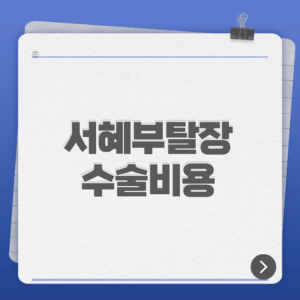 서혜부탈장 수술비용